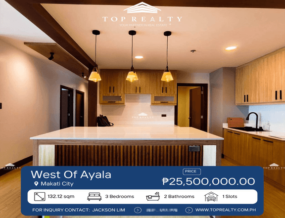 For Sale:3Bedroom 3BR Condo in Makati City at West Of Ayala