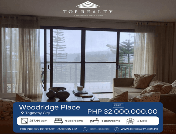 4-bedroom 4 BR condo Unit for sale in Woodridge Place, Tagaytay City
