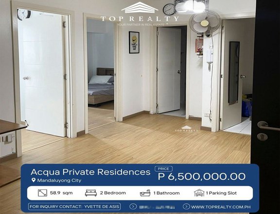 2BR Condo for Sale in Acqua Private Residences along Mandaluyong City