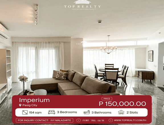3BR Condominium for Rent in The Imperium, Pasig City