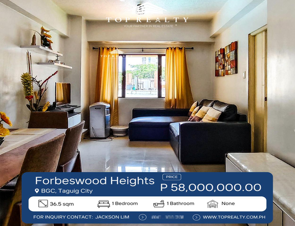 For Sale: 1 Bedroom Fully-Furnished Condo in Forbeswood Heights, BGC