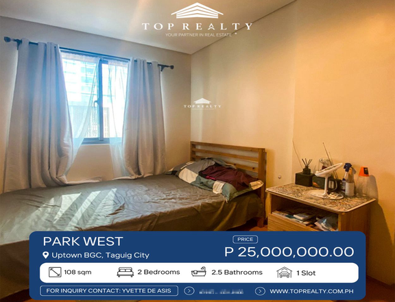 For Sale: Semi-Furnished 2BR Condo in Park West, BGC, Taguig City
