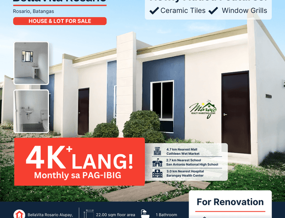 4K Monthly RFO-Rowhouse in Rosario Batangas | UPGRADED UNIT!