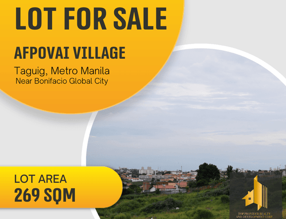 AFPOVAI Lot FOR SALE along main road quick access to NAIA3 and BGC