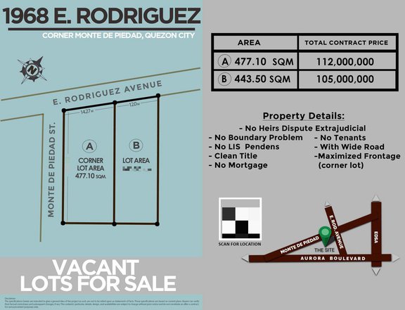 447.1 sqm Commercial Property Lot For Sale in E. Rodriguez Cubao Quezon City