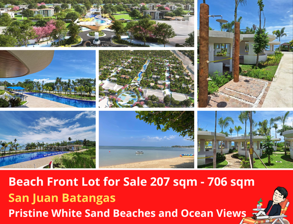 San Juan Batangas Beach Front Lot for Sale 207 sqm - 706 sqm Pristine White Sand Beaches