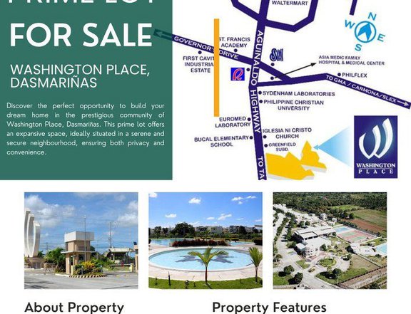 Lot for Sale in Washington Place Dasma near CALAX, PCU, SM Dasma, FEU Silang, Robinsons Dasma