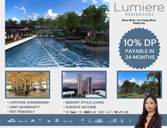 DMCI Condo for Sale in Pasig near Capitol Ready for occupancy Lumiere Residences 2 Bedroom