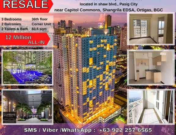 RFO 3 BEDROOMS CONDO UNIT LOWER THAN MARKET VALUE IN PASIG