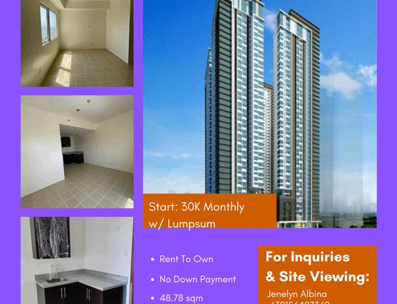 2 BR Condo For Sale in Mandaluyong Metro Manila Rent To Own No Down Payment