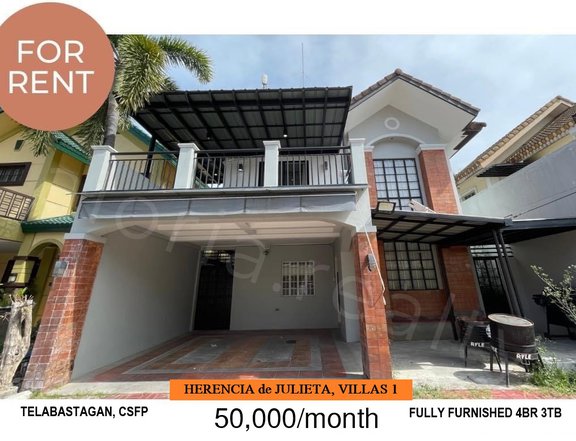 For Rent: 4-Bedroom Full Furnished House 15min walk to SM Telabastagan
