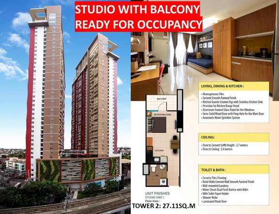 Pasalo 27.11 sqm for Studio With Balcony  @ The Silk Residences