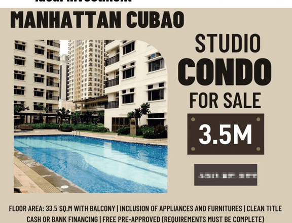 33.50 sqm 1-bedroom Condo For Sale in Cubao Quezon City / QC
