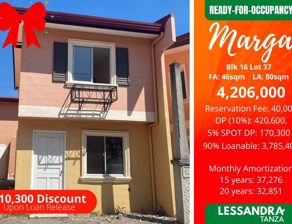 Affordable House and Lot in Tanza Marga 80sqm RFO
