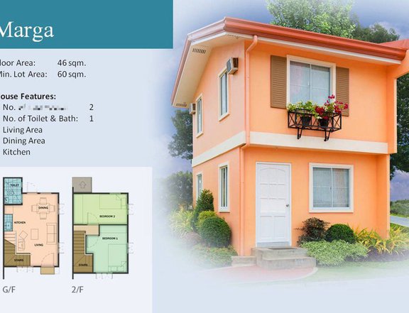 60 sqm Marga RFO 2 Bedrooms House and Lot For Sale in Orani Bataan