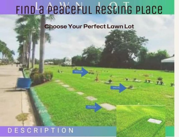 Memorial lawn lot, premium, special, and regular available in Affordable price