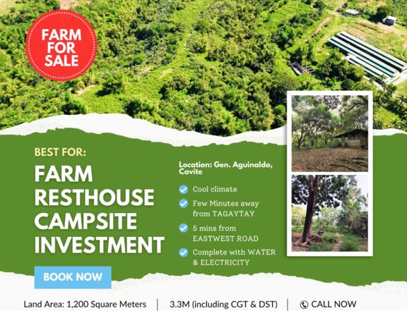 1,200 sqm Residential Farm For Sale in General Emilio Aguinaldo Cavite