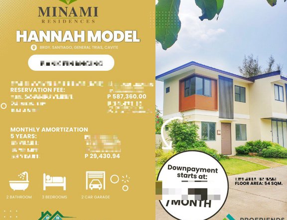 House and Lot For Sale in Minami Residences General Trias Cavite