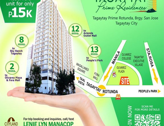 CITYLAND TAGAYTAY PRIME RESIDENCES Condo for sale in Tagaytay