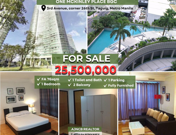 1BR FULLY FURNISHED w/ PARKING - ONE MCKINLEY PLACE BGC