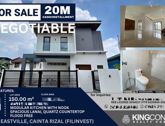 4-bedroom Single Detached House For Sale in Eastville (Filinvest) ,Cainta Rizal