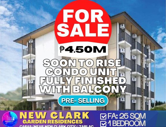 Condo Unit with balcony 26 sqm 1 Bedroom for Sale in New Clark Capas Tarlac