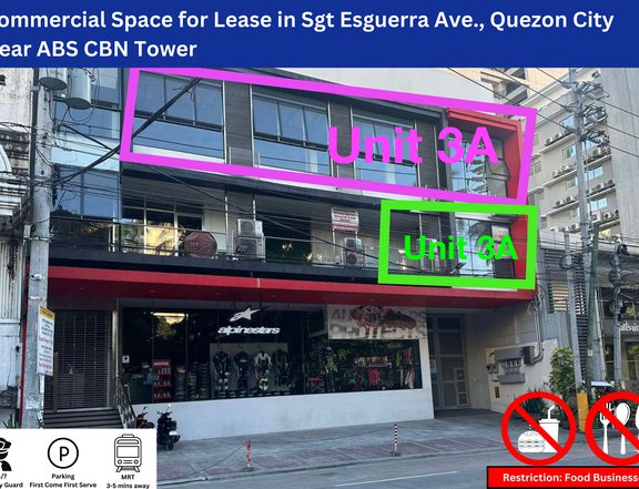 81.14SQM and 170.86SQM Commercial Space Lease QC (Retail Store/Office)