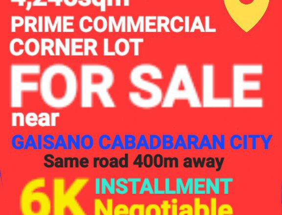 Commercial Corner Lot along(400m) Gaisano Cabadbaran City