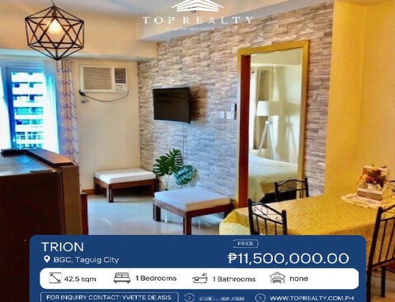 42.50 sqm 1-bedroom Condo For Sale in The Trion Towers 1, BGC, Taguig