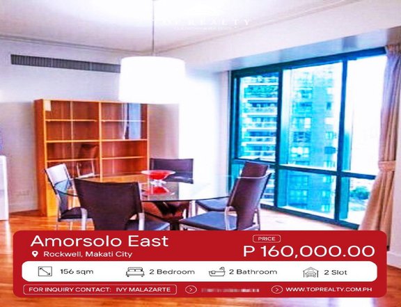 156 sqm 2-bedroom Condo For Rent in Rockwell Makati AT Amorsolo East