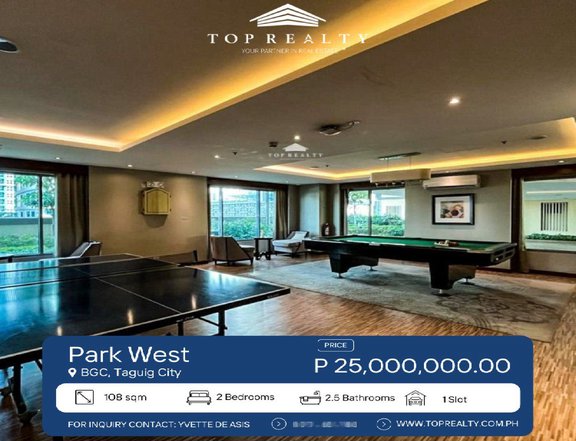 108.00 sqm 2-bedroom Condo For Sale in Park West, BGC, Taguig