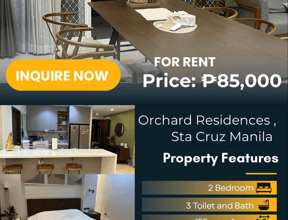 Furnished 2-Bedroom Unit for Lease at Orchard Residences, Sta Cruz Manila