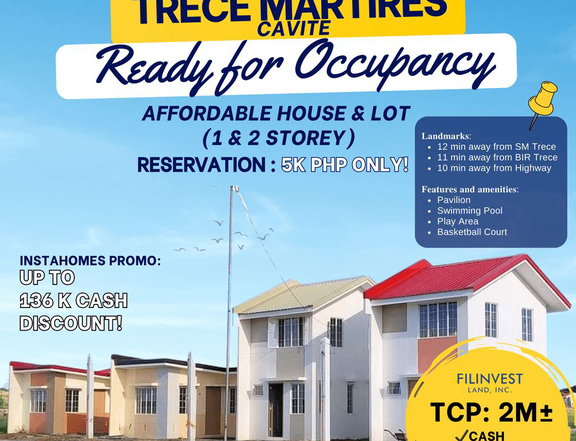 UP TO 136K Cash Discount- 5k RF Only - Affordable home RFO at Newleaf Trece Martires, Cavite