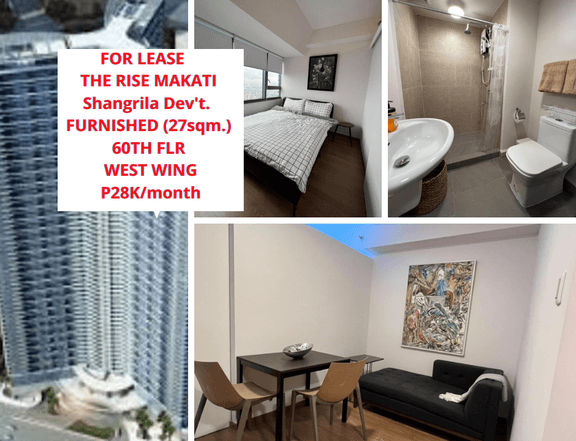 The Rise Makati (Shangrila Dev't.) 27 sqm. For Lease