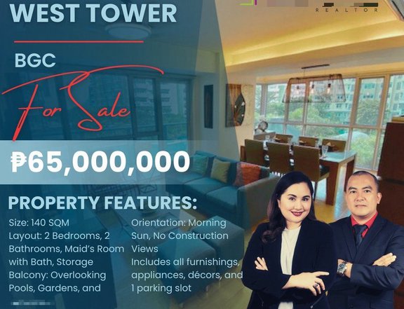 Pre-Owned 140.00 sqm 2-bedroom Residential Condo For Sale in One Serendra BGC Taguig