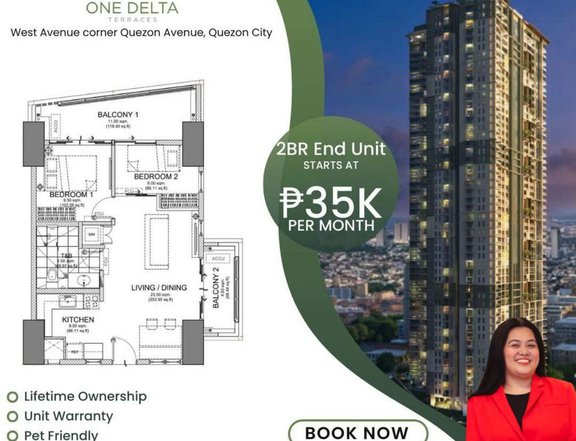 ONE DELTA TERRACES - CONDO IN QUEZON CITY near Solaire North, MRT Quezon Ave., Vertis North, GMA