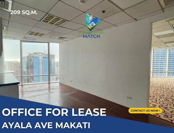 Grade A Office Space for Rent Ayala Ave Makati for lease PEZA 200 sqm