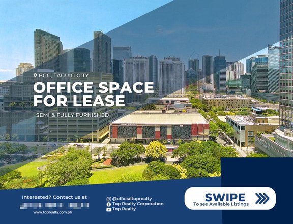 Commercial Office Spaces for Rent in BGC, Fort Bonifacio, Taguig along 32nd St.