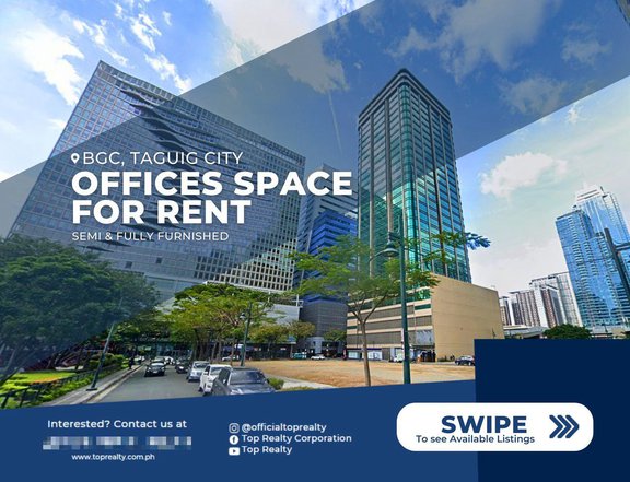 Offices for Rent in BGC, Fort Bonifacio, Taguig Metro Manila along 32nd St.