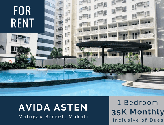For Rent: 1 Bedroom Fully-Furnished, Avida Asten Makati Malugay