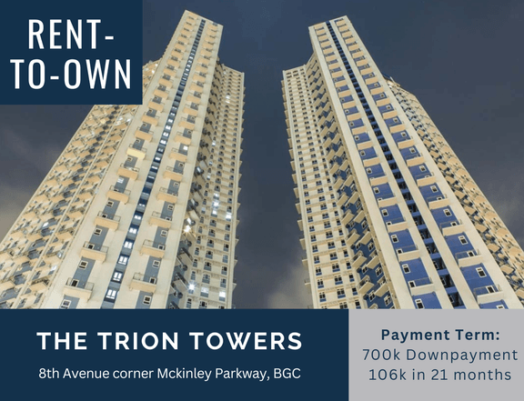 Rent-To-Own 1 Bedroom in Trion Towers BGC Ready For Occupancy