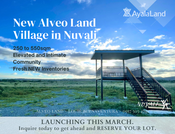 NEW VILLAGE BY AYALA LAND: 300 sqm Residential Lot For Sale in NUVALI