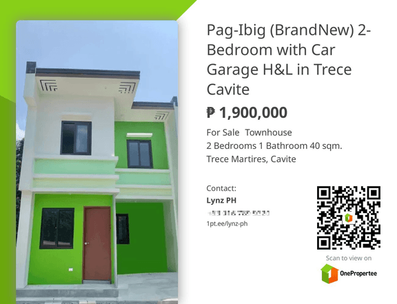2-bedroom with Car Garage Single Attached House For Sale in Cavite