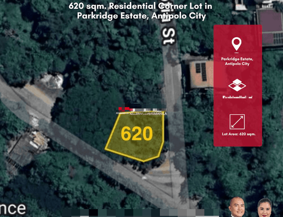 FOR SALE! 620 sqm. Residential Corner Lot in  Parkridge Estate, Antipolo City