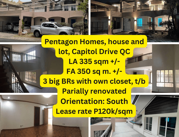 For Rent House and Lot at Pentagon Homes Capitol Drive Q.C