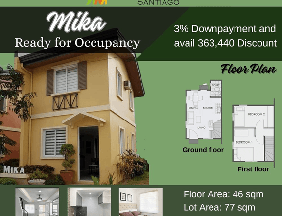 House and lot in Batal, Santiago City-Mika Ready For Occupancy unit
