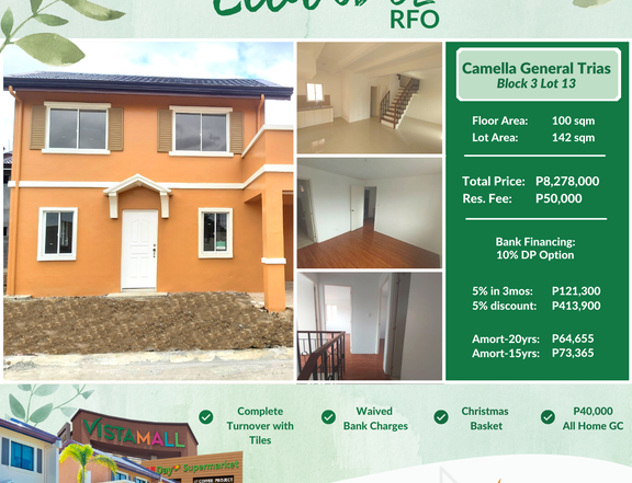 Ready For Occupancy in Cavite | 5 BR Single Detached | 5% Move In