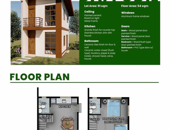 2bedroom Single Attached House For Sale in Tuy Batangas RFO Preselling