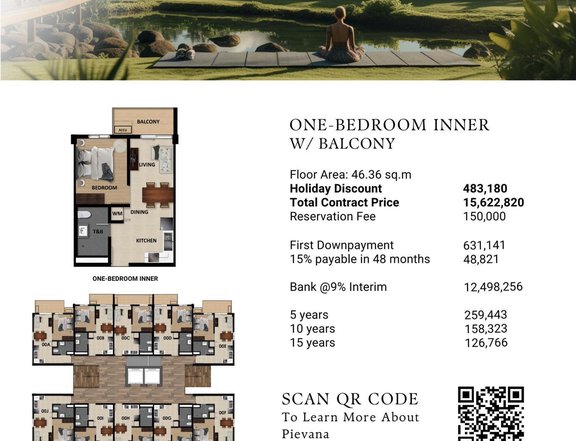 Pre-Selling 1 Bedroom with Balcony in Pievana Batangas