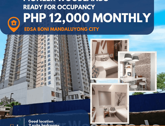 1BR+Balcony RFO & PRE SELLING RENT TO OWN Pioneer Woodlands Condo